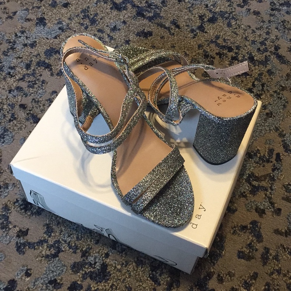 Sparkling silver heels